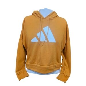 Womens Cropped Adidas Orange‎ Hoodie Size Small